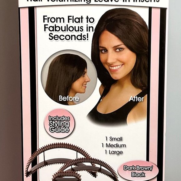 BUMPITS HAIR VOLUMIZING INSERTS DARK BROWN/BLACK SET OF 3 AS SEEN ON TV - Picture 4 of 7